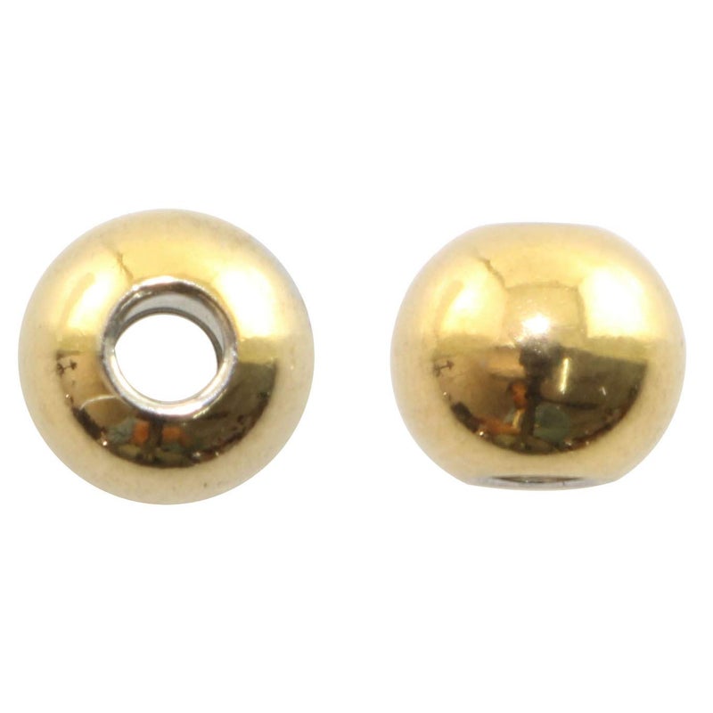 RuiLing 100-Pack 6mm 304 Stainless Steel Smooth Round Spacer Beads Seamless Loose Beads for Jewelry Making Findings DIY Crafts Accessories 2mm Hole (Gold) - Image 3